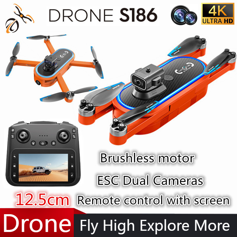 Drone Gimbal 2 Axis - Drone 2025 S186 Profesional 4K HD