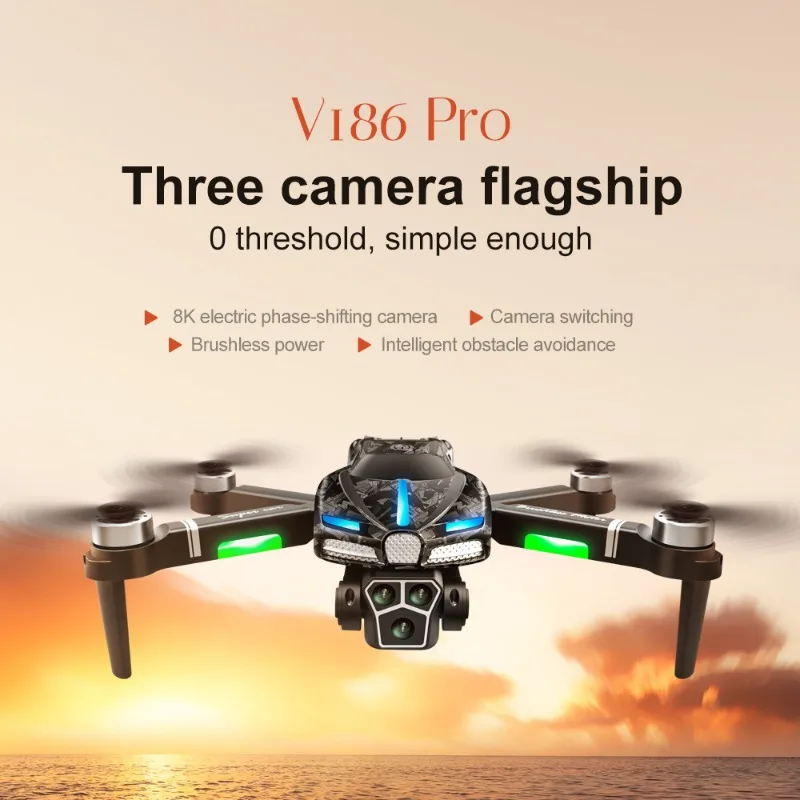 Drone V186 Pro Baru Motor Tanp - Drone Gimbal 2 Axis ulasan dan harga